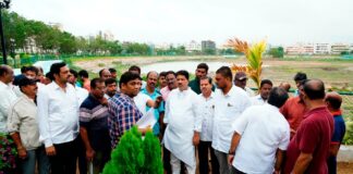 వేగంగా నల్లచెరువు అభివృద్ధి..పరిశీలించిన ఎమ్మెల్యే మాధవరం