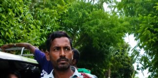 మొసలినే భుజాన వేసుకున్న రైతు!